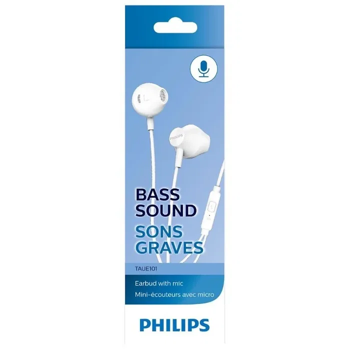 Philips TAUE101 Auriculares Intrauditivos con Micrófono - Blanco